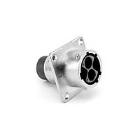 Amphenol SINE Systems RT00122PNH03 Connectors 4 (2+2) Position Square Flange Receptacle, Male, Shell Size 12 with Silicone Seal