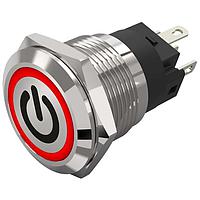 EAO 82-5151.2114.B002 Anti-Vandal 19 mm, Indicator, Aluminium, flush/flush, Solderingterminal, Contacts, Ring, Blue, 24 V AC/DC