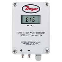 Dwyer 616WL-35-LCD Low Pressure Differential Pressure Transmitter, ± 0.50% Accuracy, 4-20 mA (Differential, 250 Pa, Stepped Barb Fitting, 1/8 in, 3/16 in, IP66, NEMA Type 4X)