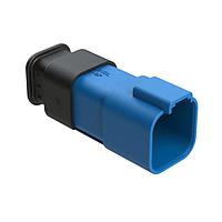 Amphenol SINE Systems AT04-6P-SR01BLU Receptacle 6 Position, Receptacle, Pin, SR01 Strain Relief (Standard Seal), Blue Body