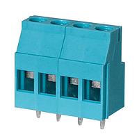 Same Sky (formerly CUI Devices) TB010-508-04BE Fixed Terminal Blocks Terminal block, screw type, 5.08 , horizontal, 4 poles, CUI Blue, slotted screw, PCB mount