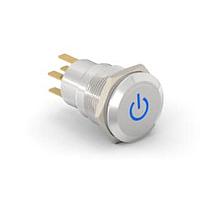 Alcoswitch - TE Connectivity 6-2213766-0 Pushbutton Switches AV19 DPM 0.4VA POWER LED BLUE 24V
