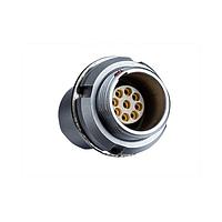 Amphenol LTW FLBC-04EEFS-GCP-001 Circular Push Pull Connectors FLOS, B Series C Size, Metal, 10A, 04 pins, Female Connector, Female Contact, Circular, Push Pull, Solder, Receptacle, Front Fastened, Panel Thickness 6, IP50