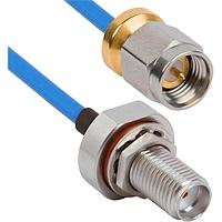 Amphenol SV Microwave FBSMA-085-MSLPSMA-180 RF Cable Assemblies SMA BKHD F SMA Low Profile M 18"Cable