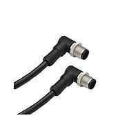 Amphenol LTW MSDP04MR-SDPMR-SB002 Sensor Cables / Actuator Cables M12 Circular Metric Connector, D Code, Plastic, 4A, 04 pins, Male Connector, Male Contact, Right Angle-to-Right Angle, Screw Thread, Overmolded Double Ended, Length 2000mm, IP68 / IP69K