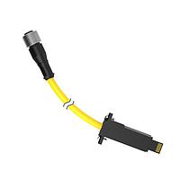 Banner Engineering DELPEF-53D Sensor Cables / Actuator Cables Cordset: Double Ended A-Code M12 to LP-Custom; 5-pin Straight Female; 5-pin Straight Male; 1 m (3.28 ft) Yellow PVC Jacket; Nickel-Plated Brass Coupling Nut
