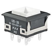 NKK Switches UB26KKW016B Pushbutton Switches SQ ON-ON WHITE LED SOLDER LUG BODY ONLY