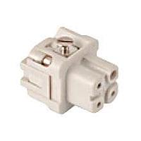 Molex / GWconnect 93601-0123 Inserts GWconnect Screw Terminal Insert, Female, 3-Pole, 10A, without Wire Protection, Gold (Au) Plated Contacts, Size 3A 21x21 , Grey