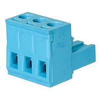 Same Sky (formerly CUI Devices) TBP01P1-508-03BE Plugs Terminal block, pluggable, 5.08 , plug, 3 pole, slotted screw, blue