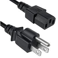 Qualtek Electronics 412014-01 AC Power Cords North American Power Cord, NEMA 5-15P to IEC 60320 C13, 16AWG / 3C, SJT, 105C, 120 inches, NA Color Code, Black Color