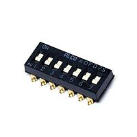 AMP Connectors - TE Connectivity ADF07S04 DIP Switches SWITCH DIP SPST FLUSH 7POS SMD