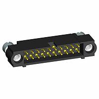 Harwin M80-5C10805M2 Power to the Board Datamate J-Tek DIL Male Small Bore (24-28 AWG) Crimp Connector, gold, with jackscrews + 3.5mm front panel mount, 4+4 contacts