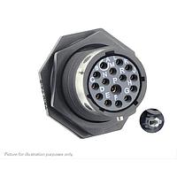 Eaton Souriau-Sunbank UTGX714D15S32 Receptacles Jam nut receptacle & hold down clips,without backshell, with 15 female PCB contacts, IP68/69K in unmated conditions