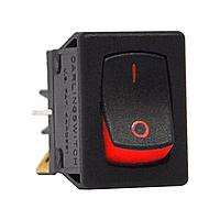 Carling Technologies 62115919-0-9-V Subminiature 2-pole, ON - None - OFF, 4A/8A/6(4)A 250VAC/125VAC/250VAC not HP rated, Non-Illuminated Black with Visi-Red Visi-Rocker Switch with .187 Tab (Q.C.)     VDE Approved
