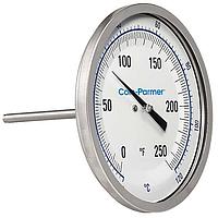 Cole parmer EW-90590-67 Industrial Silicone-Filled Bimetal Thermometer (-20~120°C; 6”Stem; 5"Dial)