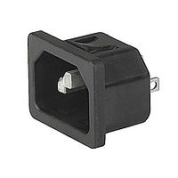 Schurter 3-144-638 Inlets Appliance Inlet, UL 15A/250VAC, Snap-in Mounting, Quick Connect Terminals 6.3 x 0.8 mm, IP30, 2.5 mm Panel Thickness