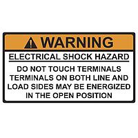 HellermannTyton 596-00497 Solar Label WARNING ELE SHOCK HAZ 50/RL