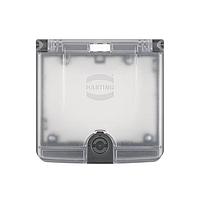 HARTING 39500000400 Accessories Han-Port Double Frame, Plastic, Transparent Plastic Cover