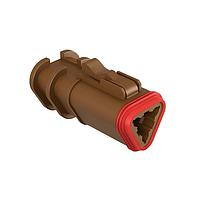 Amphenol SINE Systems AT06-3S-OMRDBRN Automotive Connectors 3 Position Overmolded Plug, Socket, Reduced Seal, Brown