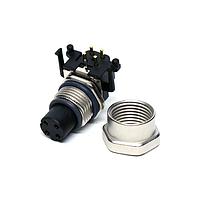 Amphenol LTW MSDS-04PFFR-SF7003 Sensor Cables / Actuator Cables M12 Circular Metric Connector, D Code, Metal, 4A, 04 pins, Female Connector, Female Contact, Hexagonal, M12*1.0, Screw Thread, PCB 90 , Receptacle, Front Fastened, IP67 Mated