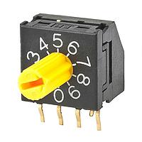 NKK Switches FR01KC10H-06XL Rotary Switches 10 POS COMP PLASTIC SHAFT RA PC .2 SPAC