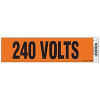 HellermannTyton 596-00934 Labels Voltage Marker, 2.25" x 8.50", 240 Volts, Vinyl, Orange, 1/card, 50 cards/pkg