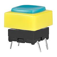 NKK Switches JB15KP-4GE Tactile Switches OFF(ON) BLUE BUTTON YLLW FRAME STRGHT PC