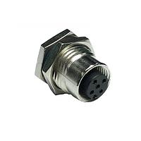 Amphenol LTW M12B-05PFFS-SF8002 Sensor Cables / Actuator Cables M12 Circular Metric Connector, B Code, Metal, 4A, 05 pins, Female Connector, Female Contact, Hexagonal, M16*1.5, Screw Thread, Solder, Receptacle, Front Fastened, Panel Thickness 4.5, IP68 / IP69K