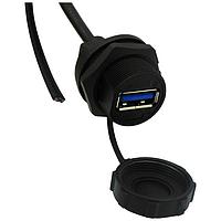 Stewart Connector 67U3BD-006-K USB 3.0 IP67 USB 3.0 Type A Female to Free End 6FT