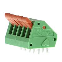 Molex 39700-0105 Fixed Terminal Blocks SPRG TERM BLK LP 5.08MM 45D 5P GRN