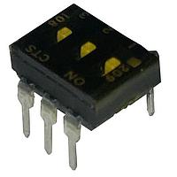 CTS Electronic Components 209-3LPSTF DIP Switches THROUGH HOLE, GOLD DIP SWITCH, 3-POLE, LOW PROFILE ACTUATOR, BOTTOM SEAL, TAPE SEAL, OFF, TUBE PACK