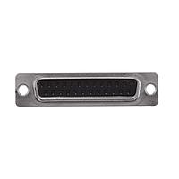 Amphenol Commercial Products L77DB25SV Receptacle Dsub, Machined Pin 7.5A, Straight PCB Thru Hole, Cnt Length=2.4mm (.095in), Cnt =1.02mm (.040in), 25 Socket, Bright Tin Shell, Flash Gold, 3.1mm (.122in) Clear Hole, Without Standoff&Boardlock