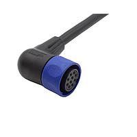 Bulgin PXP4002/003/10S Sensor Cables / Actuator Cables Pre-wired Flex Cable Connector - Right Angle - 3m - 10 Contacts - Socket
