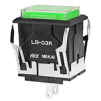 NKK Switches LB03KW01-5F12-JF Panel Mount Indicators / Switch Indicators RECT BLACK BODY 12V GRN LED CLR/GRN CAP