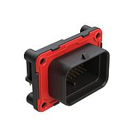 Amphenol SINE Systems ATS13-34PA1-BM01 Receptacles 34 Position PCB Receptacle with Sealed Flange, Pin, Right Angle, Contact Size 20, Single Latch, Self-Threading, Keyed A, Black