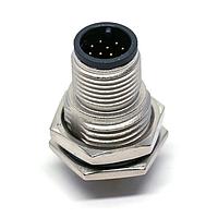 Amphenol LTW M12A-12PMMP-SF8001 Sensor Cables / Actuator Cables M12 Circular Metric Connector, A Code, Metal, 1.5A, 12 pins, Male Connector, Male Contact, Hexagonal, PG9, Screw Thread, PCB 180 , Receptacle, Front Fastened, Panel Thickness 4.5, IP68 / IP69K