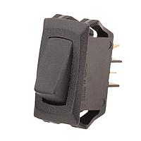Carling Technologies RD221-MB-B-0-N Miniature 1-pole, OFF - None - (ON), 8A/12A 250VAC/125VAC 1/2 HP, Non-Illuminated Matte Black Momentary Rocker Switch with .250 Tab (Q.C.)