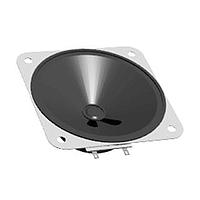 Same Sky (formerly CUI Devices) GF0876 Electromagnetic speaker, 87 mm square, 32.5 mm deep, paper, ferrite, 2 W, 8 ohm, 290 Hz, solder eyelets