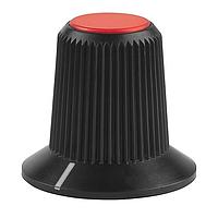NKK Switches AT4103C Cylindrical Knob with Skirt SMALL KNOB RED TIP MR SERIES