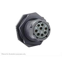 Eaton Souriau-Sunbank UTSX712E8SW Receptacles Jam nut receptacle, without backshell, with 8 female solder contacts, IP68/69K in unmated conditions, keying W