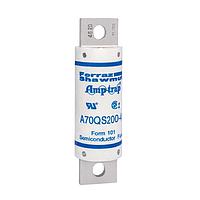 Mersen A70QS200-4 High Speed Fuse Fuse,High Speed,No Blown Indicator,Bolt-In,200kA AC,100kA DC,700VAC/DC,200A