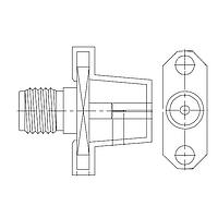 Amphenol RF 132224 Connectors SMA 2 Hole Panel Receptacle Jack