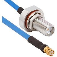 Amphenol SV Microwave FSSMP-085-FBSMA-060 RF Cable Assemblies SMP Straight F  SMA BKHD F 6"Cable