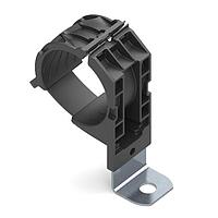 HellermannTyton 151-02038 Ratchet Clamp Ratchet P-Clamp, 1.38 - 2.01" Bundle Dia, 90 Long, 0.41" Hole Dia, PA66HIRHSUV/SS304, Black, 140/ctn