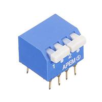 APEM MPG302B DIP Switches 2POS DPST 0.025A 24VDC
