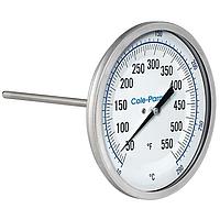 Cole parmer EW-90590-20 Industrial Silicone-Filled Bimetal Thermometer (10~290°C; 2½”Stem; 3"Dial)