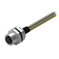 Wurth Elektronik 643362100608 Receptacles WRCIRC M12 Screw Coding A Panel + Wires Panel + Wires Metal with Rear Panel Nut PG9 Female connector, polarity 8