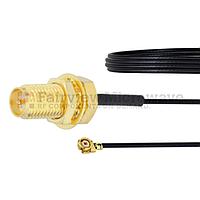 Fairview FMCA1033 RP SMA Female Bulkhead to UMCX 2.1 Plug Cable 0.81mm Coax and RoHS Compliant