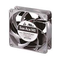 Sanyo Denki 9GV1424P1H001 Axial Axial Fan, 140x140x38mm, 24VDC, Guide Vane, High Performance, Ribless, Tach/PWM