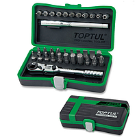 TOPTUL GADW3401 34PCS 1/4" Hex Drive Mini Ratchet Bit Set
